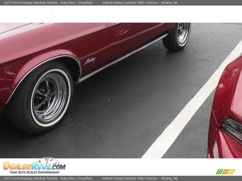 1973 Ford Mustang Hardtop Grande Ruby Red / Grey/Red Photo #5