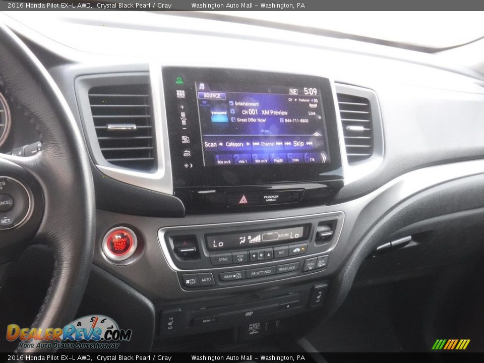 2016 Honda Pilot EX-L AWD Crystal Black Pearl / Gray Photo #18