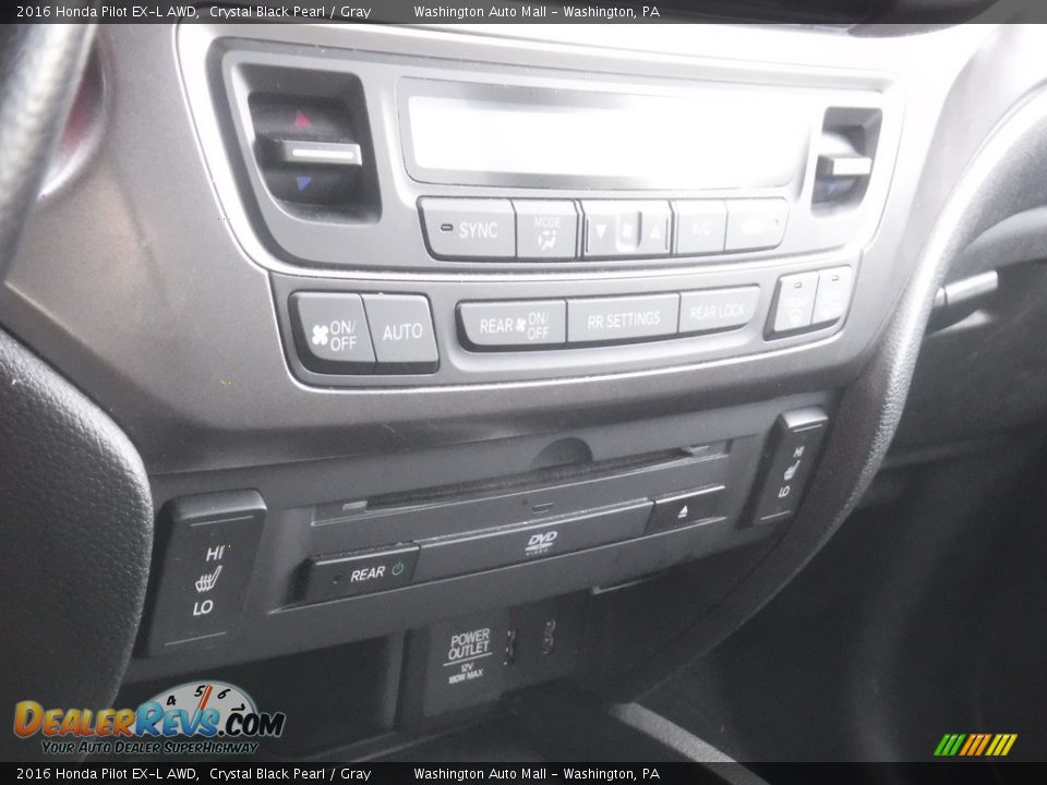 2016 Honda Pilot EX-L AWD Crystal Black Pearl / Gray Photo #20