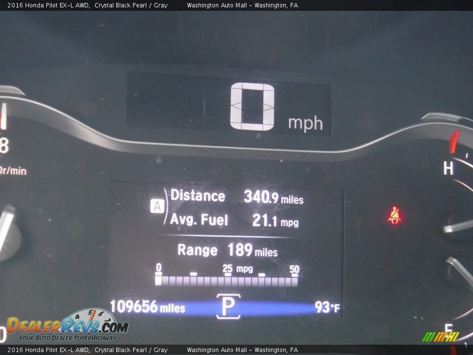 2016 Honda Pilot EX-L AWD Crystal Black Pearl / Gray Photo #30