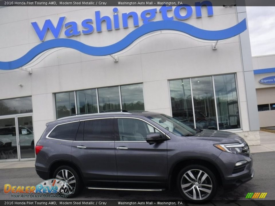 2016 Honda Pilot Touring AWD Modern Steel Metallic / Gray Photo #2