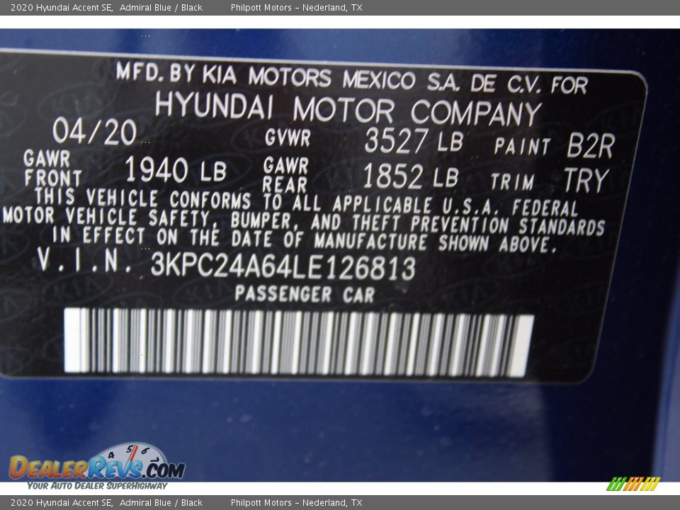 2020 Hyundai Accent SE Admiral Blue / Black Photo #23