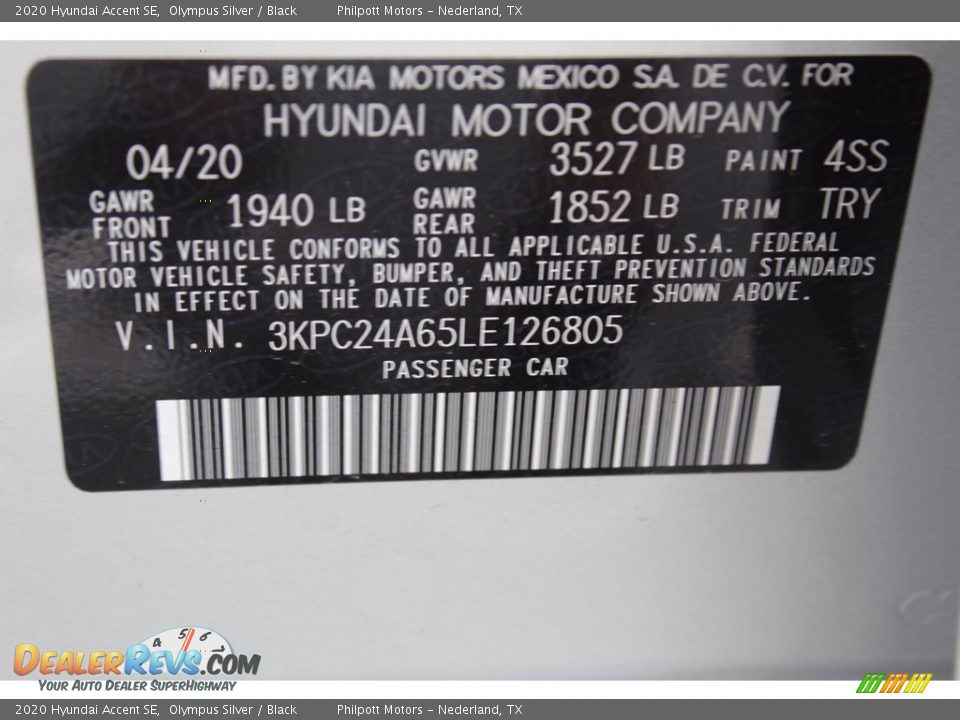 2020 Hyundai Accent SE Olympus Silver / Black Photo #23