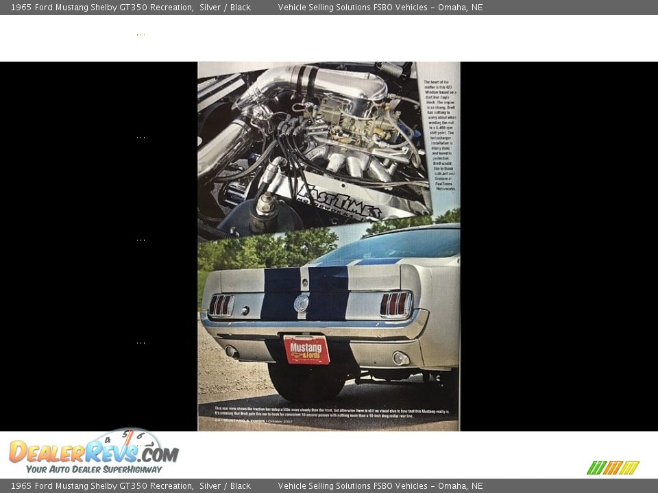 1965 Ford Mustang Shelby GT350 Recreation Silver / Black Photo #31