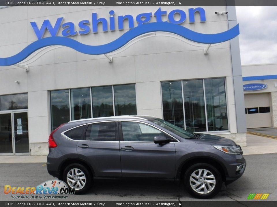 2016 Honda CR-V EX-L AWD Modern Steel Metallic / Gray Photo #2