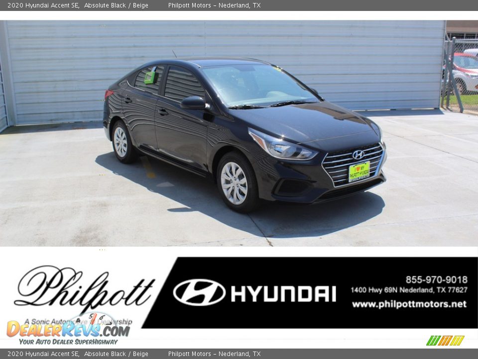 2020 Hyundai Accent SE Absolute Black / Beige Photo #1