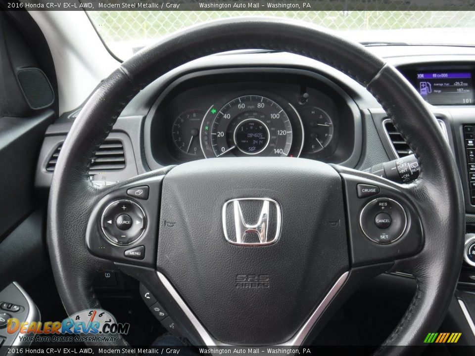2016 Honda CR-V EX-L AWD Modern Steel Metallic / Gray Photo #22