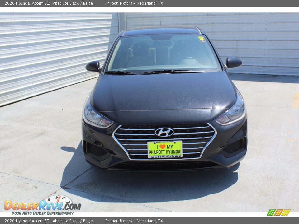 2020 Hyundai Accent SE Absolute Black / Beige Photo #7