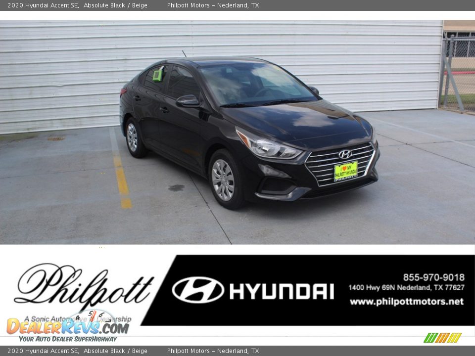 2020 Hyundai Accent SE Absolute Black / Beige Photo #1