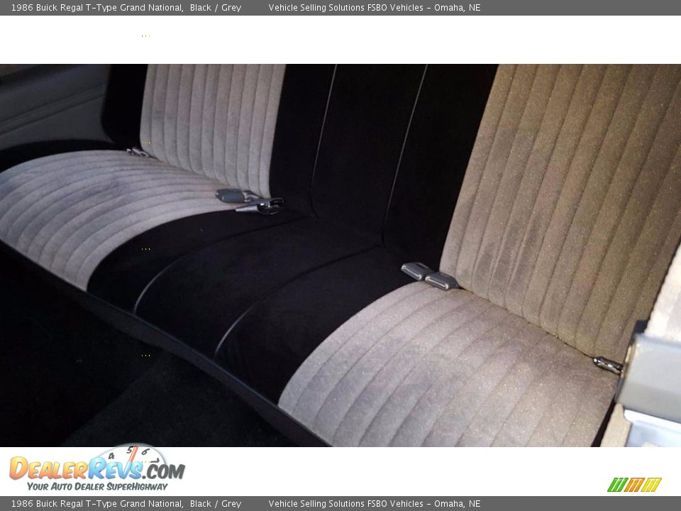 Rear Seat of 1986 Buick Regal T-Type Grand National Photo #15