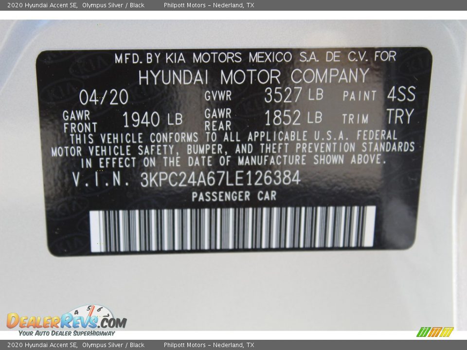 2020 Hyundai Accent SE Olympus Silver / Black Photo #23