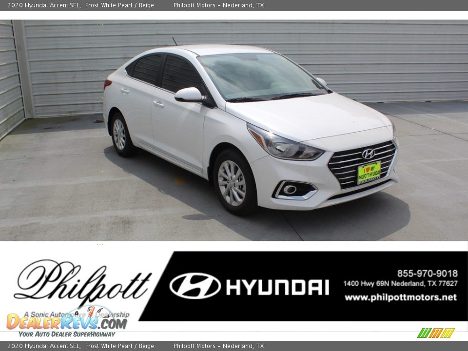 2020 Hyundai Accent SEL Frost White Pearl / Beige Photo #1