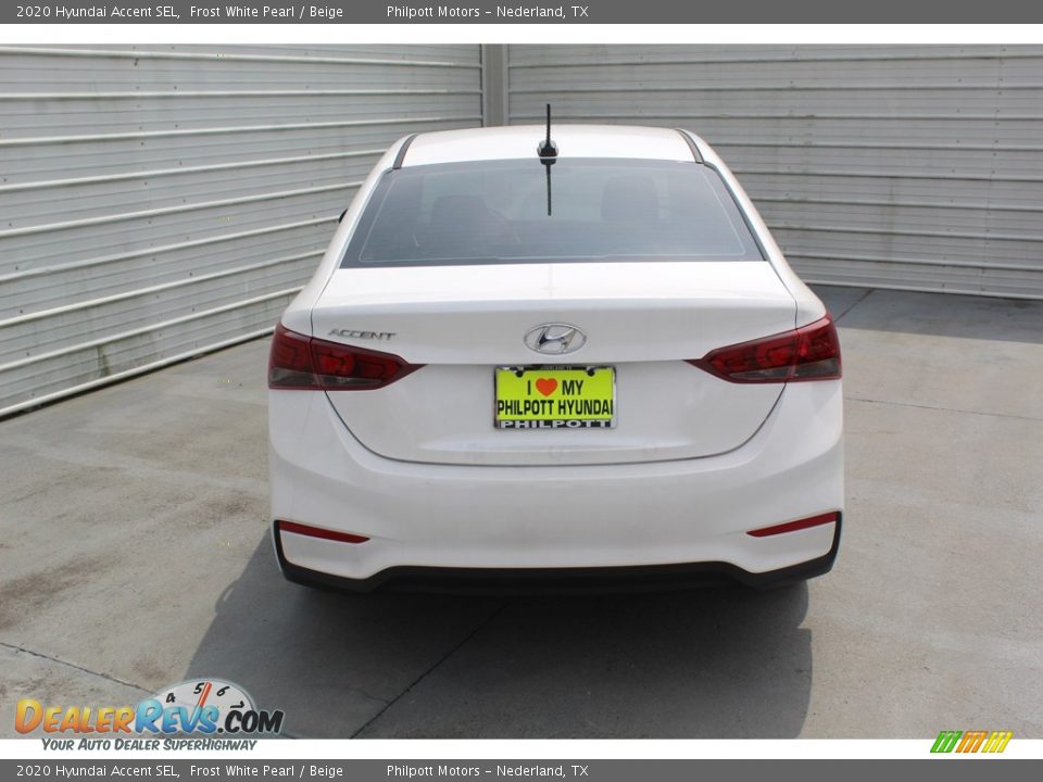 2020 Hyundai Accent SEL Frost White Pearl / Beige Photo #7