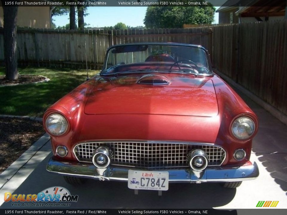 1956 Ford Thunderbird Roadster Fiesta Red / Red/White Photo #3