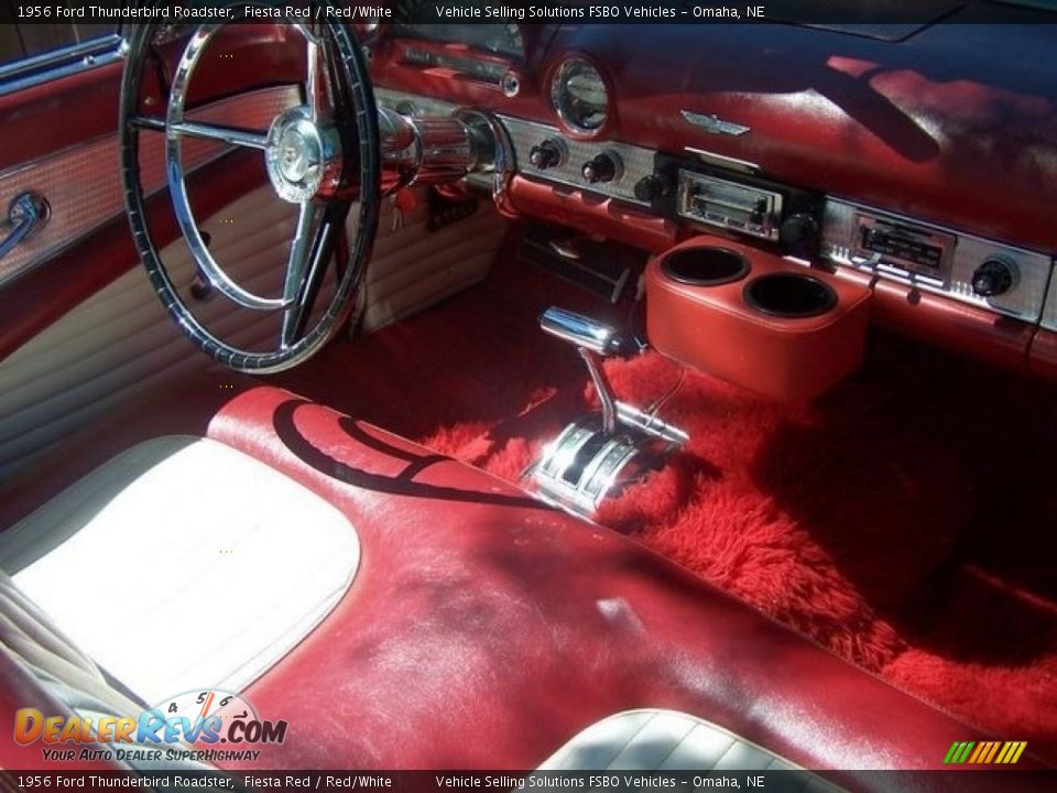 1956 Ford Thunderbird Roadster Fiesta Red / Red/White Photo #6