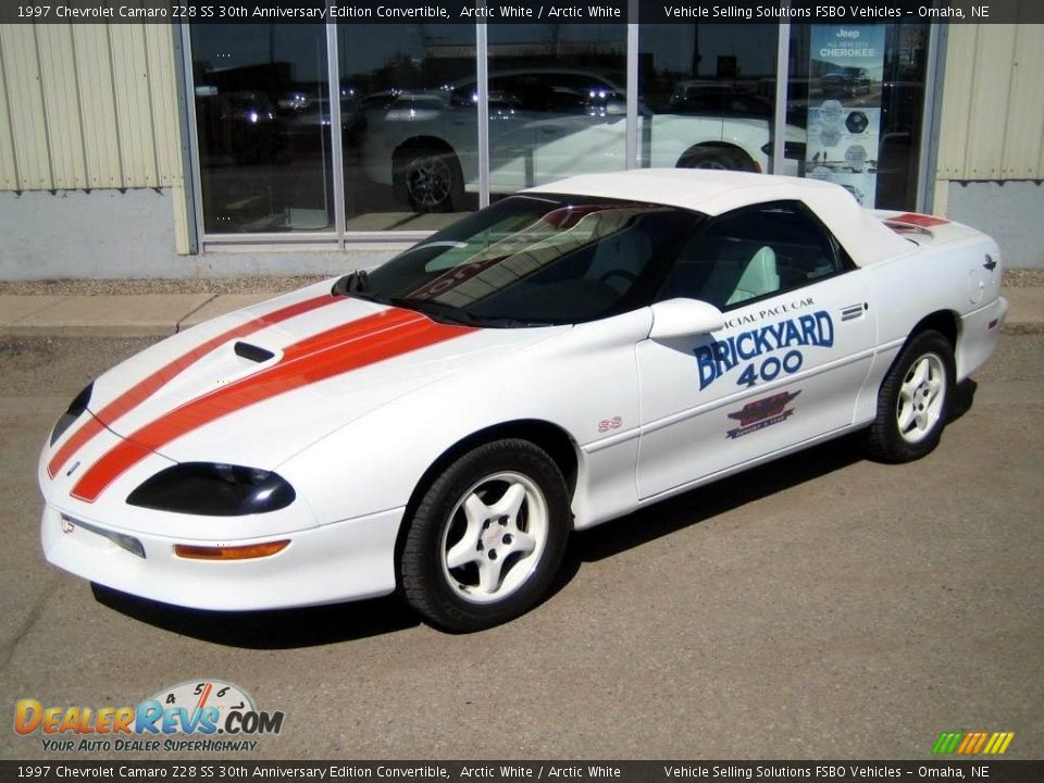 Front 3/4 View of 1997 Chevrolet Camaro Z28 SS 30th Anniversary Edition Convertible Photo #7