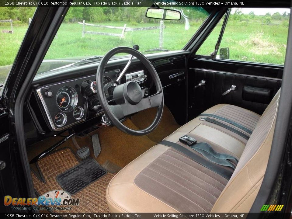 1968 Chevrolet C/K C10 Restomod Regular Cab Tuxedo Black / Saddle Tan Photo #8