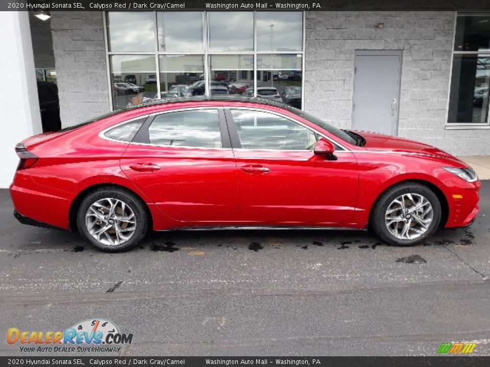 2020 Hyundai Sonata SEL Calypso Red / Dark Gray/Camel Photo #2