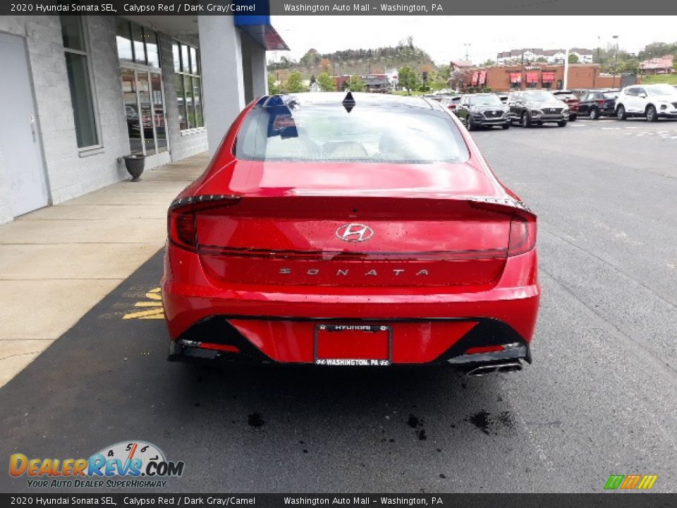 2020 Hyundai Sonata SEL Calypso Red / Dark Gray/Camel Photo #4