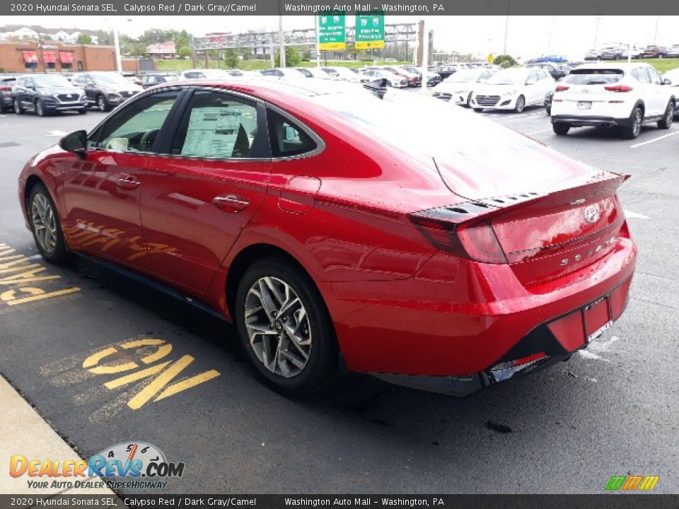 2020 Hyundai Sonata SEL Calypso Red / Dark Gray/Camel Photo #5