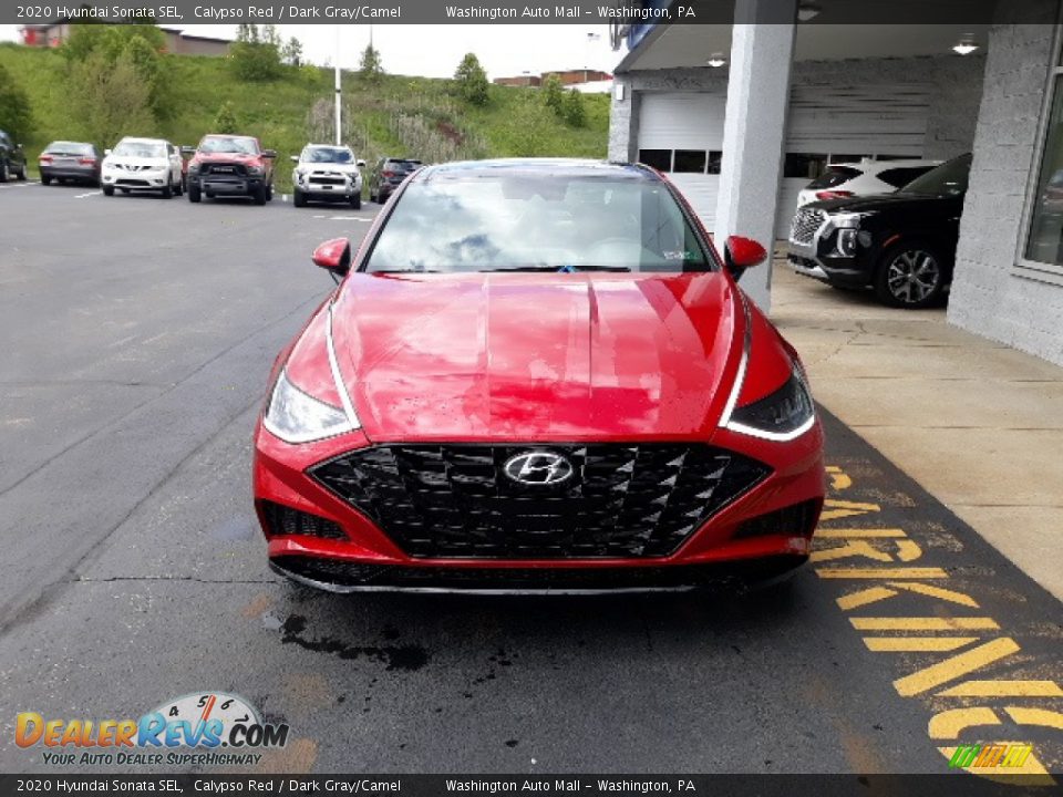 2020 Hyundai Sonata SEL Calypso Red / Dark Gray/Camel Photo #7