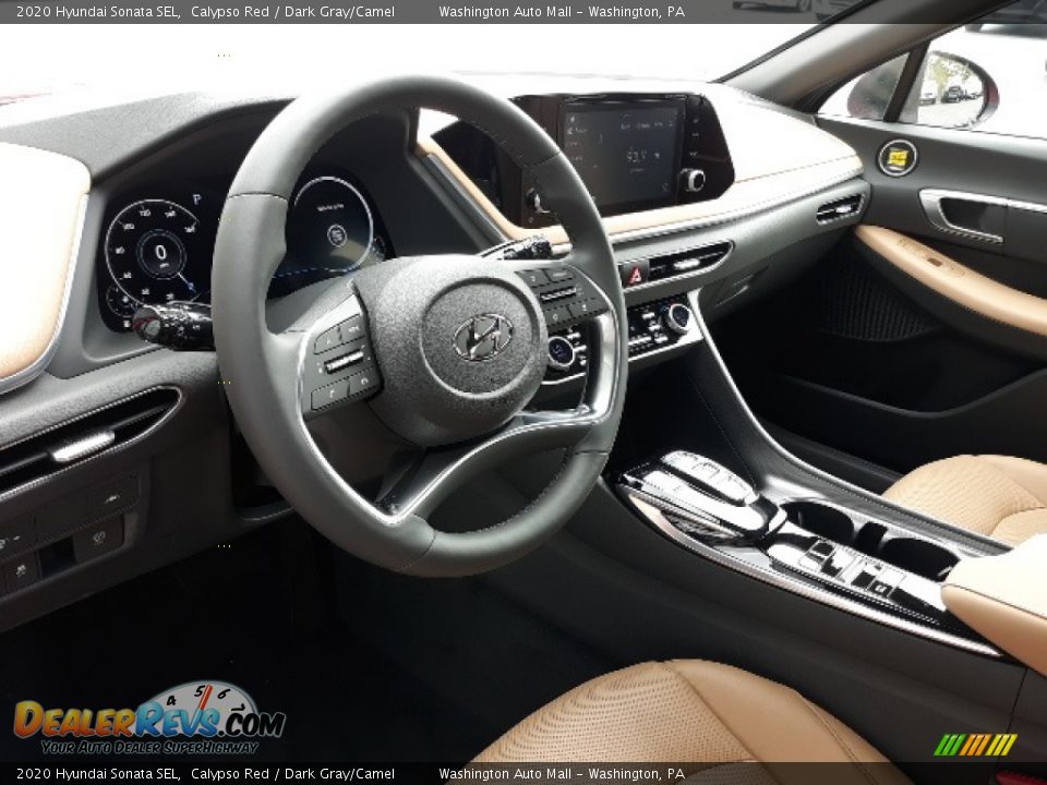 2020 Hyundai Sonata SEL Calypso Red / Dark Gray/Camel Photo #25