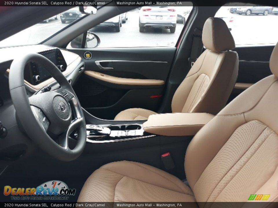 2020 Hyundai Sonata SEL Calypso Red / Dark Gray/Camel Photo #26