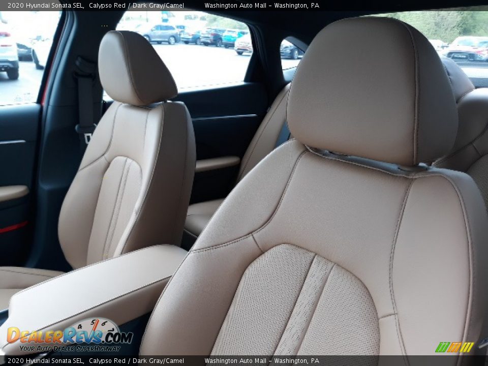 2020 Hyundai Sonata SEL Calypso Red / Dark Gray/Camel Photo #28