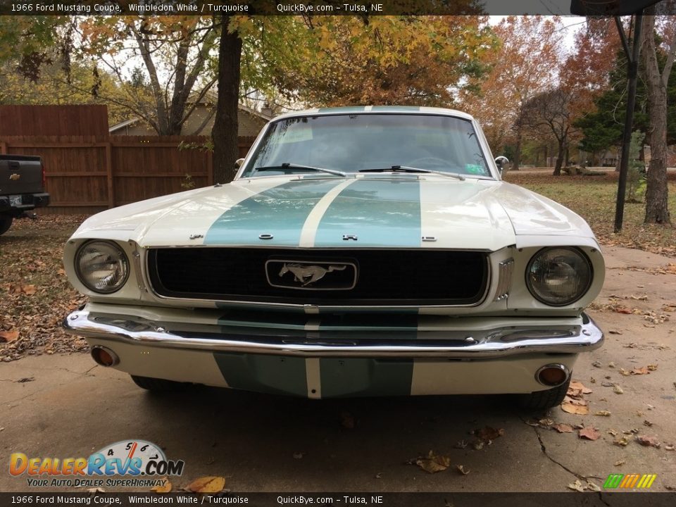1966 Ford Mustang Coupe Wimbledon White / Turquoise Photo #5