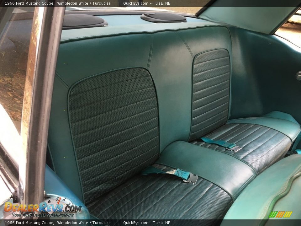 1966 Ford Mustang Coupe Wimbledon White / Turquoise Photo #10
