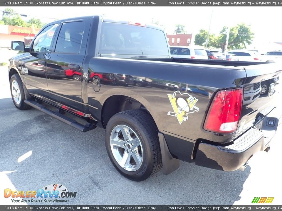 2018 Ram 1500 Express Crew Cab 4x4 Brilliant Black Crystal Pearl / Black/Diesel Gray Photo #4