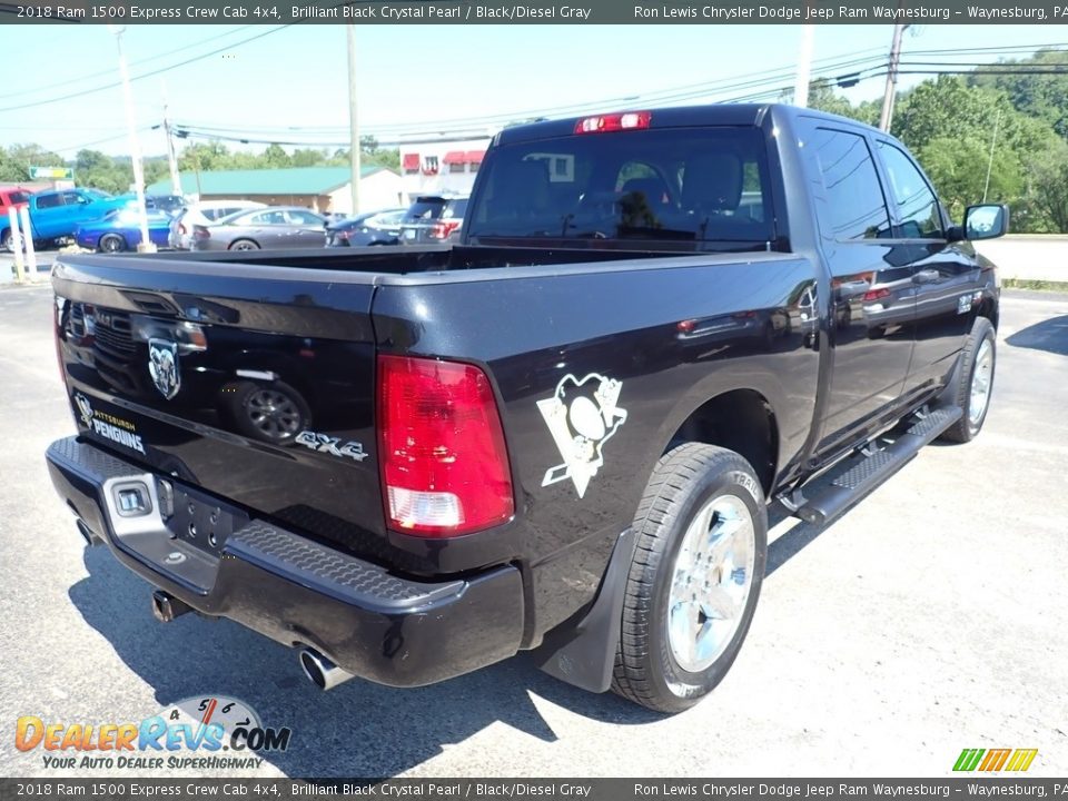 2018 Ram 1500 Express Crew Cab 4x4 Brilliant Black Crystal Pearl / Black/Diesel Gray Photo #6