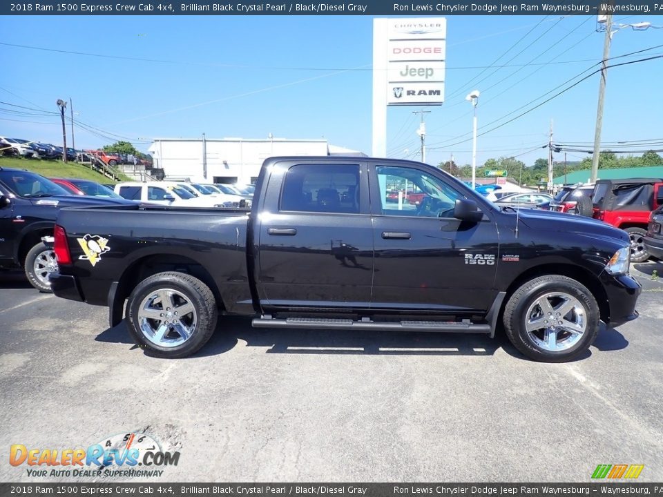 2018 Ram 1500 Express Crew Cab 4x4 Brilliant Black Crystal Pearl / Black/Diesel Gray Photo #7