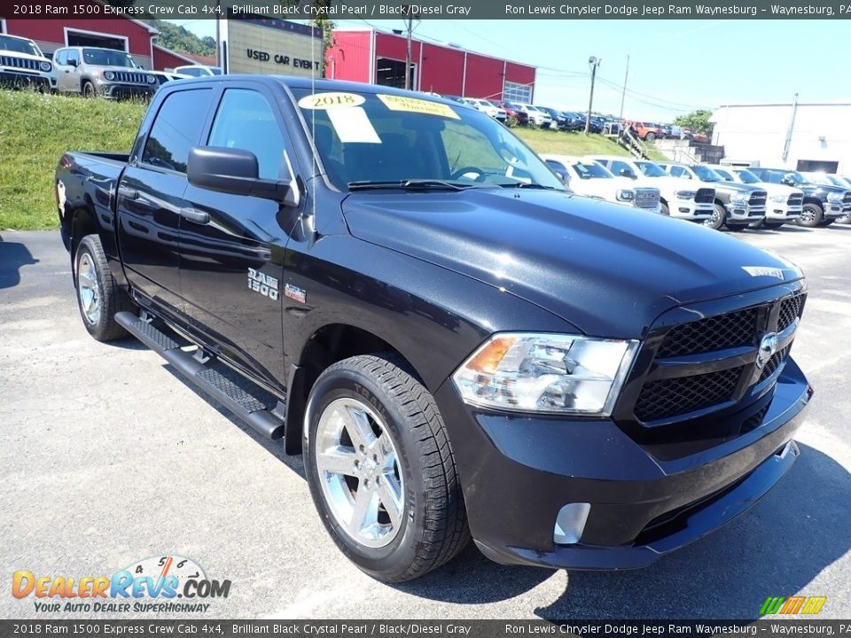 2018 Ram 1500 Express Crew Cab 4x4 Brilliant Black Crystal Pearl / Black/Diesel Gray Photo #8
