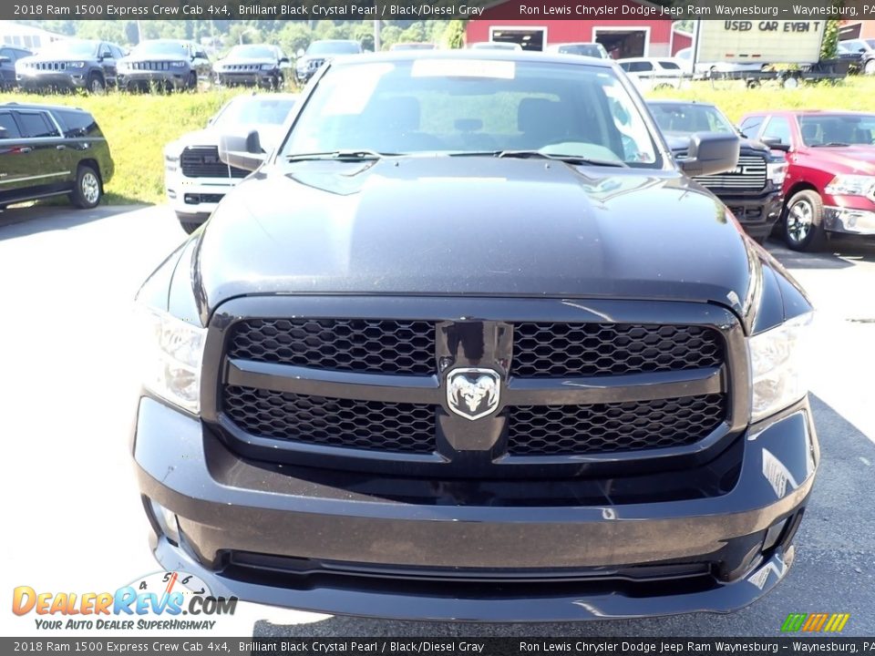 2018 Ram 1500 Express Crew Cab 4x4 Brilliant Black Crystal Pearl / Black/Diesel Gray Photo #9
