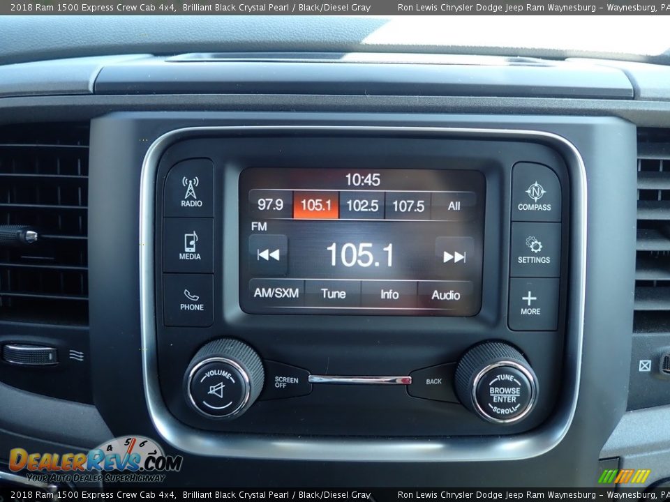 2018 Ram 1500 Express Crew Cab 4x4 Brilliant Black Crystal Pearl / Black/Diesel Gray Photo #17