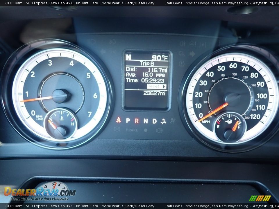 2018 Ram 1500 Express Crew Cab 4x4 Brilliant Black Crystal Pearl / Black/Diesel Gray Photo #19