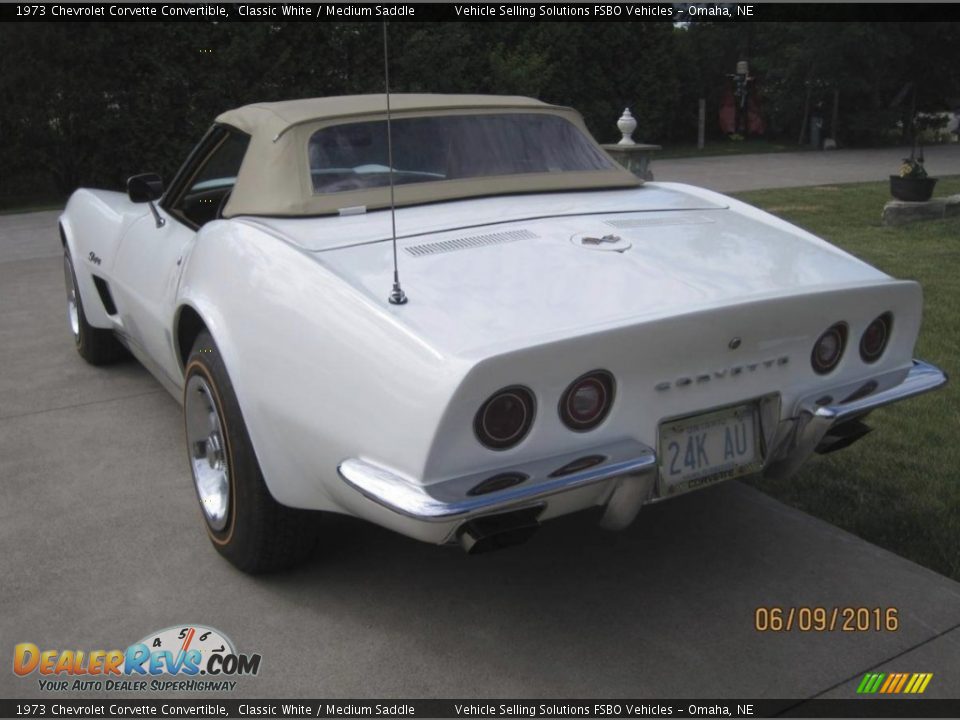 1973 Chevrolet Corvette Convertible Classic White / Medium Saddle Photo #2