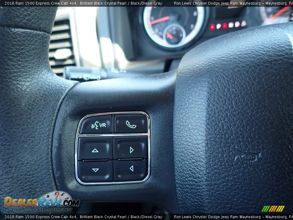 2018 Ram 1500 Express Crew Cab 4x4 Brilliant Black Crystal Pearl / Black/Diesel Gray Photo #21