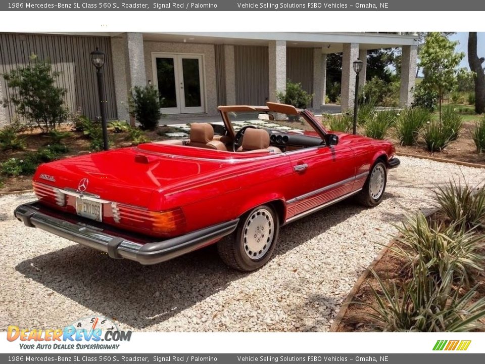 1986 Mercedes-Benz SL Class 560 SL Roadster Signal Red / Palomino Photo #9