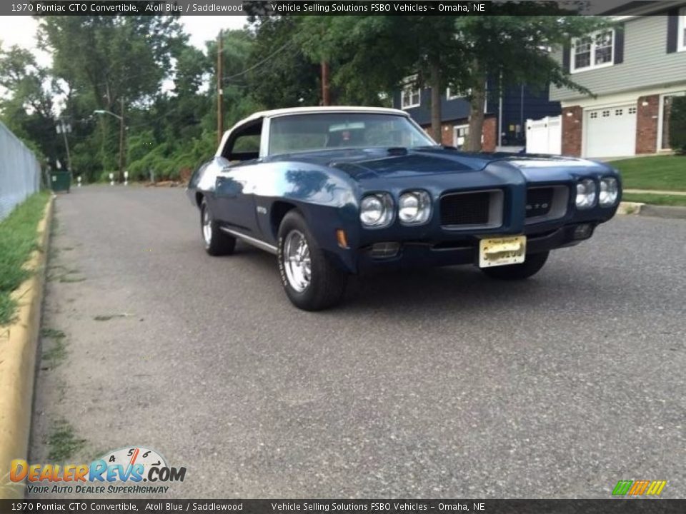 1970 Pontiac GTO Convertible Atoll Blue / Saddlewood Photo #2