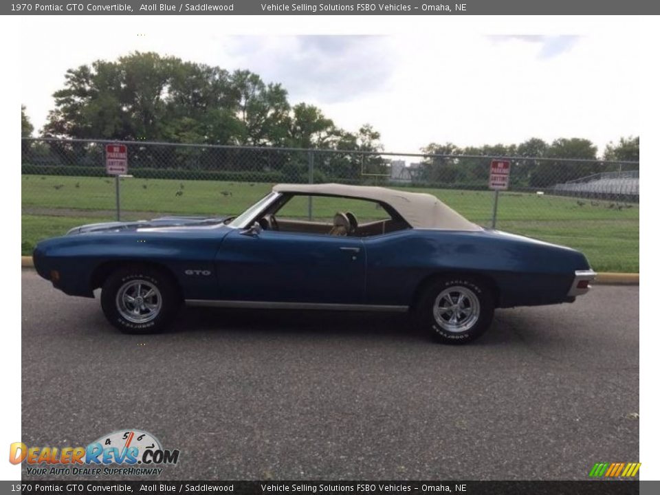 1970 Pontiac GTO Convertible Atoll Blue / Saddlewood Photo #4