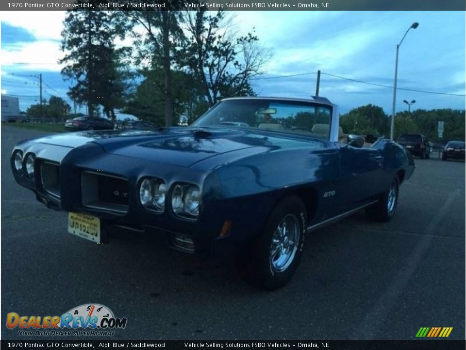 1970 Pontiac GTO Convertible Atoll Blue / Saddlewood Photo #5