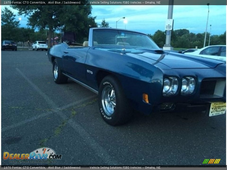 1970 Pontiac GTO Convertible Atoll Blue / Saddlewood Photo #6