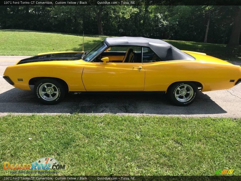 Custom Yellow 1971 Ford Torino GT Convertible Photo #2