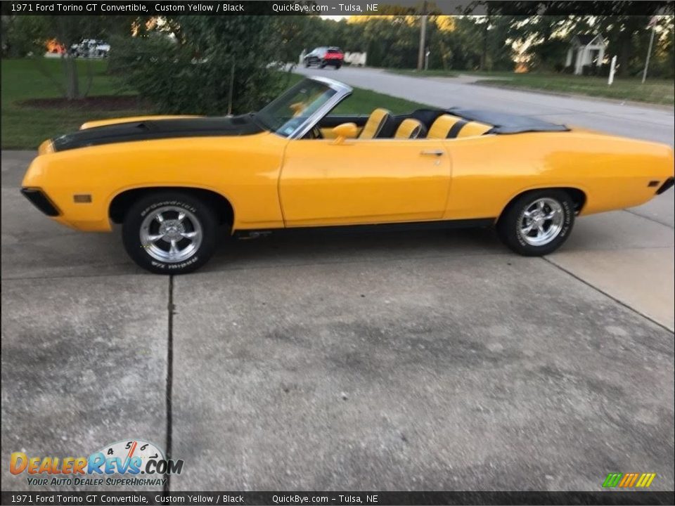 1971 Ford Torino GT Convertible Custom Yellow / Black Photo #3