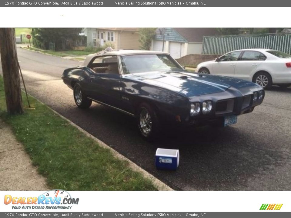 1970 Pontiac GTO Convertible Atoll Blue / Saddlewood Photo #11