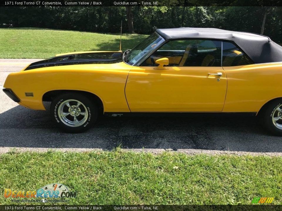 1971 Ford Torino GT Convertible Custom Yellow / Black Photo #5