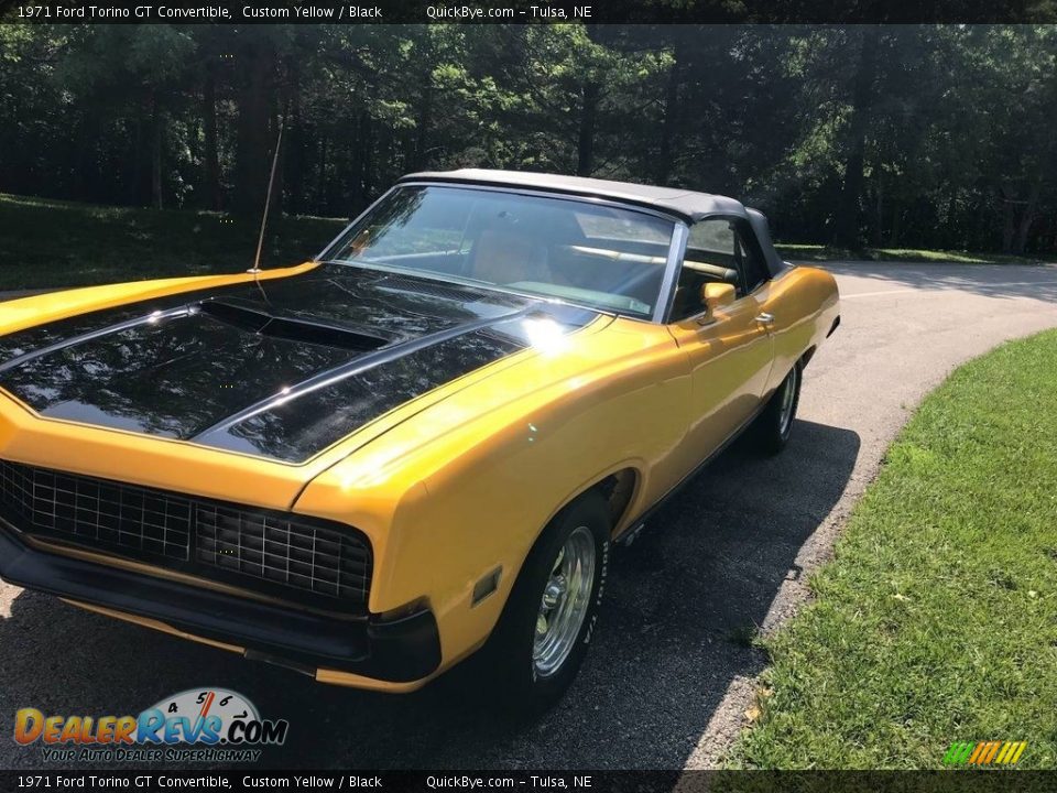 1971 Ford Torino GT Convertible Custom Yellow / Black Photo #6