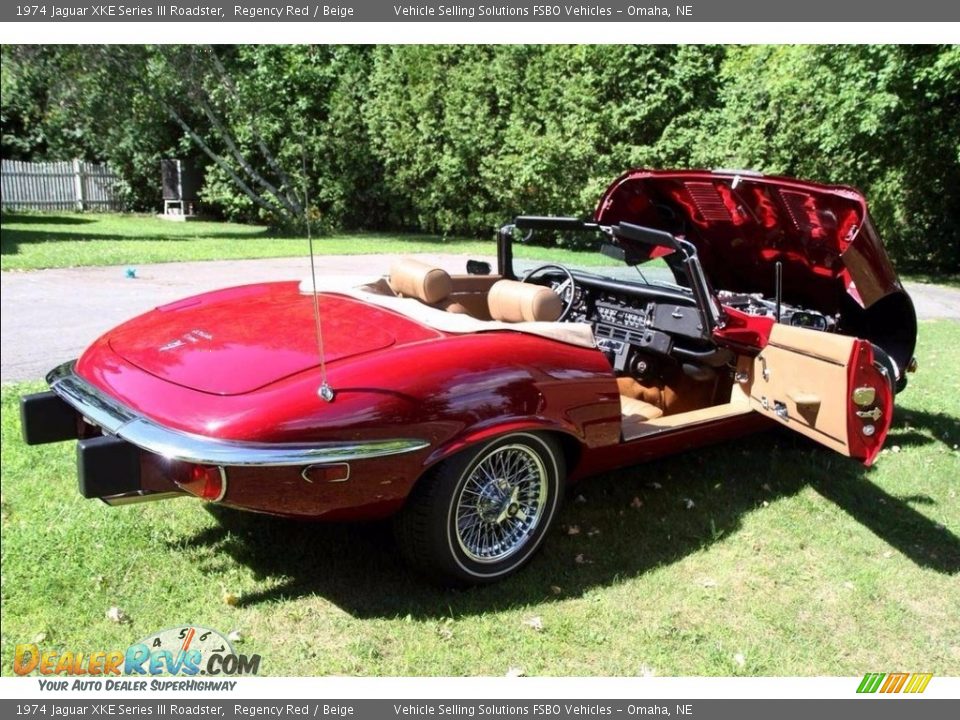 1974 Jaguar XKE Series III Roadster Regency Red / Beige Photo #7